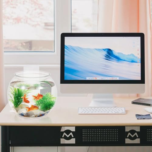 Image of BESPORTBLE Clear Plastic Fish Bowl: Round Clear Vase Pot Transparent Goldfish Bowl Aquarium Bubble Bowl Goldfish Turtle Tank Hydroponic Planter Containers 8.66 X 6.88 Inches
