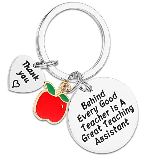 Kivosliviz Teacher Assistant Gifts Keychain for Women Men Merch Teaching Assistant Appreciation Key Chain Keyring Jewelry Great Best Teacher Aide Teacher Assistant Keychain