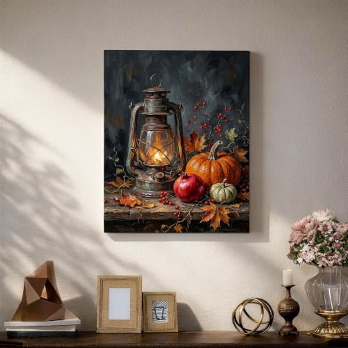 Lienzo de pared rústico de calabazas y frutas para hogar y salón 5
