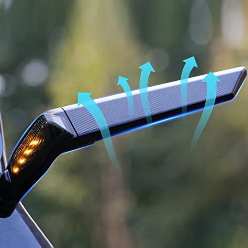 PACEWALKER Motorcycle Adjustable Aluminum Rearview Mirror Wind Wing Mirror with LED Turn Signals Light Compatible with 2018-2022 KAWASAKI Ninja 400 650 ZX10R ZX6R ZX-636 Honda Suzuki