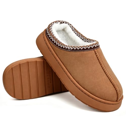 BERANMEY Fuzzy Memory Foam Slippers for Women Men Cozy Platform House Shoes with Anti-Slip Sole Warm Plush Lined Non-Slip Indoor Outdoor Short Ankle Slippers