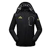 EKLENTSON Outdoor Waterproof Jacket Mens Fleece Fleece Lined Work Cycling Winter Weatherproof Coats with Zip Pockets Black,3XL #2