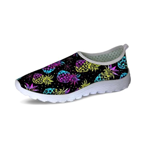 Forchrinse Colorful Cat Graphic Walking Shoes Mesh Slip On Sneaker for Men Women Girls