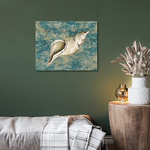 Impression sur toile conque de 40,6x50,8 cm avec cadre en bois Yelolyio