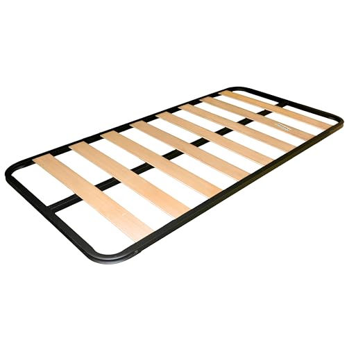 Miroytengo Somier 90x180 cm de Tubo acerado 30x30mm, Láminas de Chopo con Refuerzo Central y Pintura Metalizada (Sin Patas)