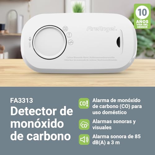 Alarma de CO FireAngel FA3313 con sensor avanzado y diseño portátil 3