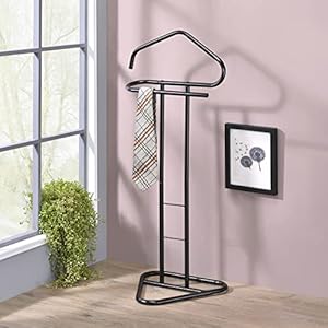 KB Designs – Metal Suit Tie Valet Stand Rack, Clothing Organizer, Black