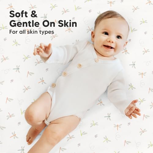 Image of 2-Pack Mini Crib Sheets Fitted, 38x26 Pack N Play Mattress Sheets (Meadow) | Organic Cotton Sheets for Pack and Play Mattress, Soft, Breathable Playard Bedding Sheet, Mini Toddler Bed Cover, Boys, Girls