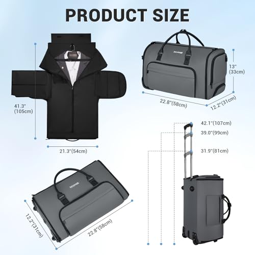 DEVPNR 3-in-1 Rolling Duffle Bag