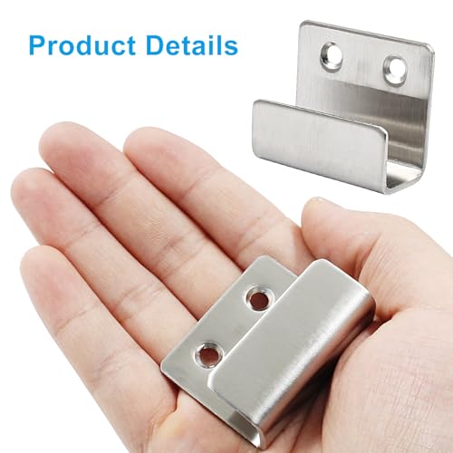 Image of 6 PackTile Display Wall Hanger Fastener, Stainless Steel Wall Mount Brackets Hook with 15mm Inner Width Heavy Duty Tile Hangers for Ceramic Tile Display (Silver)