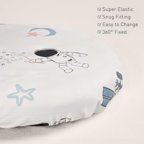 Gllquen Baby Bassinet Sheets 4 Pack, Breathable Cozy Fitted Mattress Sheet, Elastic Travel Crib Fashionable Pattern, Standard Cradle Safe Sheets for Baby Boys Girls 32"x16"(Astronaut) by GLLQUEN BABY - Image 3