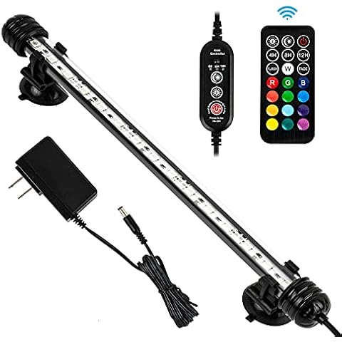 iKefe 11" Timer Color Changing LED Fish Tank Aquarium Submersible Light with Remote/ Colored Aquarium LED Tank Lights Fixture for Underwater Decorations, Plant Grow, Saltwater Freshwater Fish, KT6011 Cover