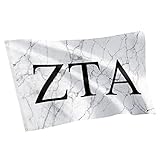 Desert Cactus Zeta Tau Alpha Sorority Flag Greek Letters Banner, 3x5 Feet Light Marble Design - for Sorority Decor, Events, and ZTA or Zeta Pride Display