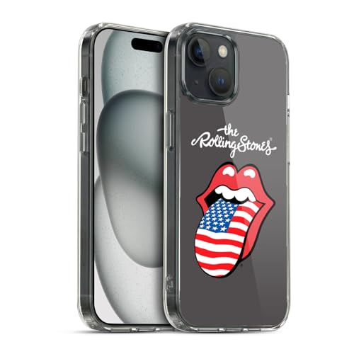 Funda flexible iPhone 15 The Rolling Stones resistente a arañazos cotidianos