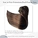 Sew in Hair Extensions Real Human Hair, Weft Hair Extensions Human Hair Bundles 16 Inch 100G Dark Brown Balayage Light Brown Hair Bundle Human Hair Hand Tied Weft Hair Extension for Women