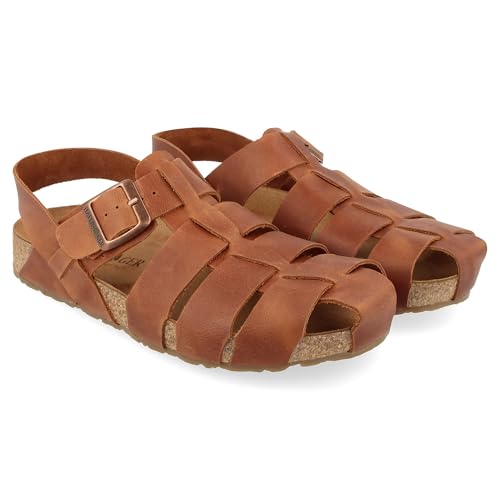 HAFLINGER Pete Leather Sandals with Rubber Sole and Cork Latex Footbed Unisex