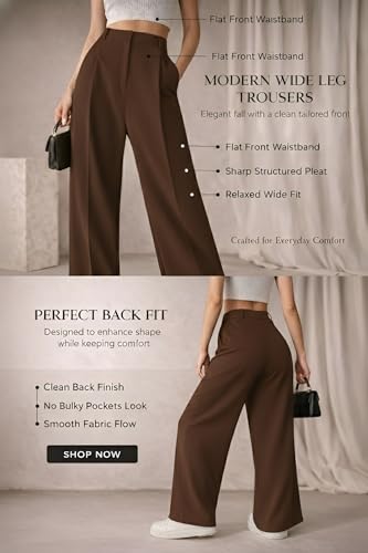 Image of Twill Regular Fit High-Waist Korean Trousers for Women & Girls | Casual Pants Outings