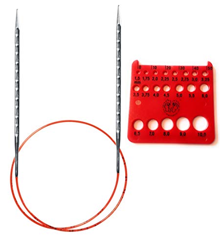 Aiguilles à tricoter circulaires ergonomiques contre la douleur aux mains addiNovel 7 mm