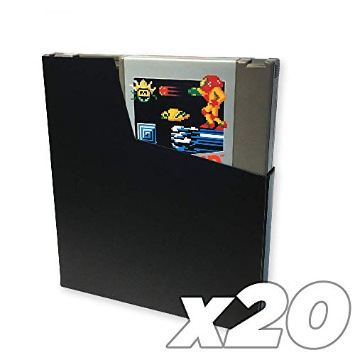 atari storage - Old Skool 20 package Cartridge Dust covers for USE with Nintendo NES game Cartridges, Dust Protection Sleeves - Black