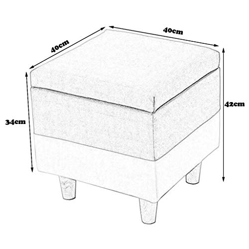 Tabouret repose-pieds rembourré vert herbe avec cube de rangement CHEWYNP - 4