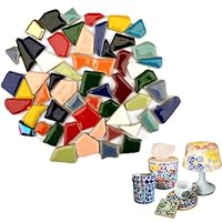 Mosaiksteine Zum Basteln Bunt, Mosaikfliesen Mosaik Bastelset, Polygonal Sortierte Mosaik Steine Glasmosaiksteine Bastelmix Set für Heim Deko, Fotorahmen, Blumentöpfe, Spiegel Kunsthandwerk, ca.200g