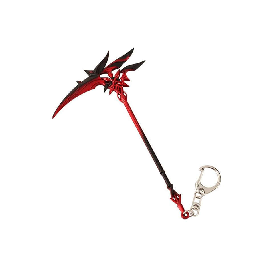 Amazon.co.jp: 【Azuiblc】キーホルダー ミニ武器 鎌 赤月の