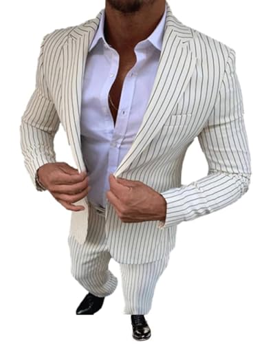 Costume rayé homme ensemble veste cintrée et pantalon de cérémonie