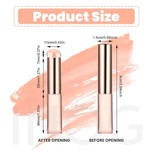 Image of INOG 2pcs Silicone LipBrush LipApplicator with Cap Elastic Silicone LipBalm Applicator Reusable LipMask Applicator LipSmudge Brush for Lipstick LipGloss LipTint LipMask LipMakeup Brush(Rose Pink)