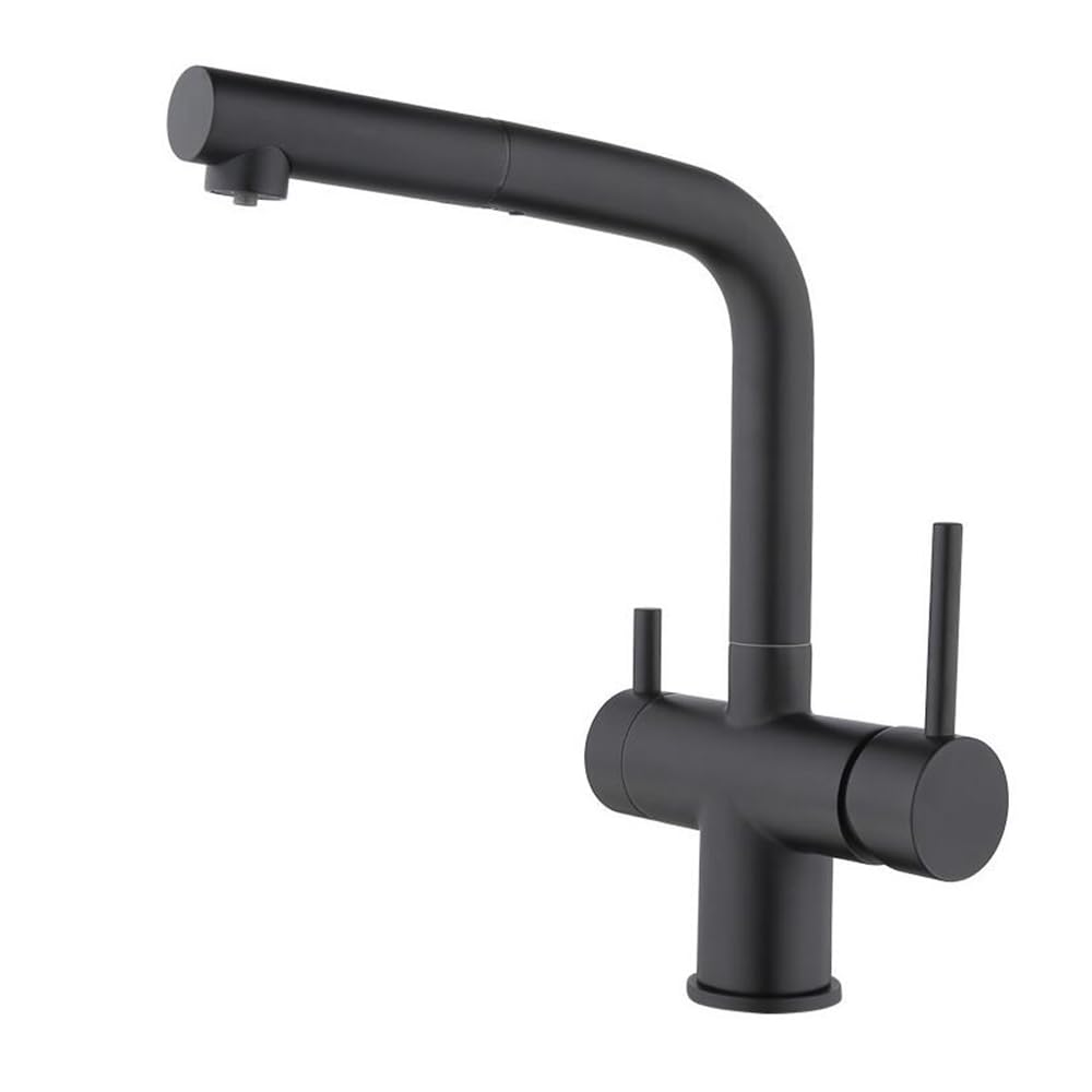 Robinet de cuisine à 3 voies avec bec orientable 360 degrés en laiton LWX