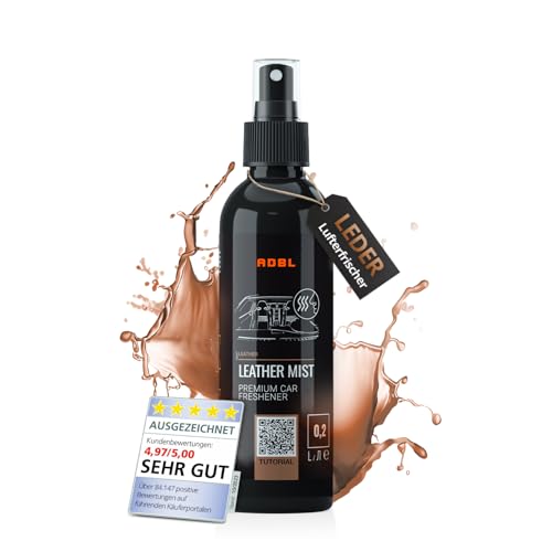 ADBL Leather Mist (200ml) Auto Lufterfrischer für langanhaltenden Duft im Fahrzeug oder zu Hause | Eleganter Lederduft für luxuriöse Atmosphäre - Kompaktes Duftspray - Autoparfüm für Liebhaber