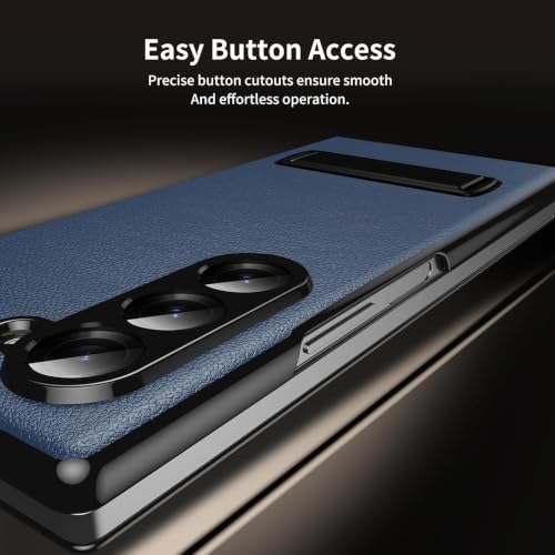 Image of TechTrendz for Samsung Galaxy Z Fold 8 Ultra Magnetic Flip Folding Case, Multi-Angle Bracket, Full Body Hinge Protective Slim Cover, Luxury Business Leather Cover for Fold 8 Ultra Back Cover (Blue)