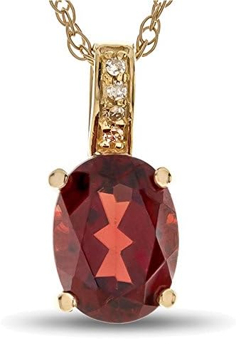 LALI Classics Solid 14k Yellow Gold Oval Stone Pendant Necklace