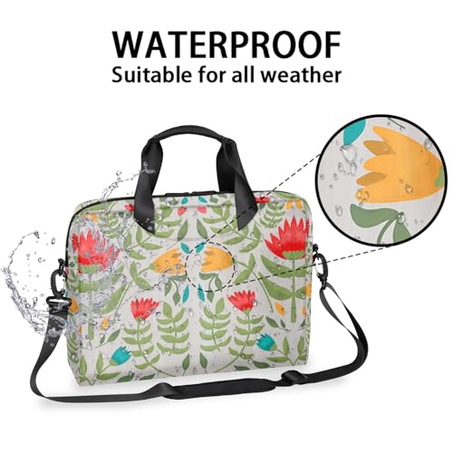 Maletín vintage floral para laptop 15-16 pulgadas miniatura 3