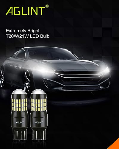 AGLINT T20 LED Bulb 4014 Chipsets 66SMD 1200 Lumens W21W 7443 7440 LED Light Use Auto for Turn Signal Light Brake Tail Backup Reverse Lights White(Without CANBUS)