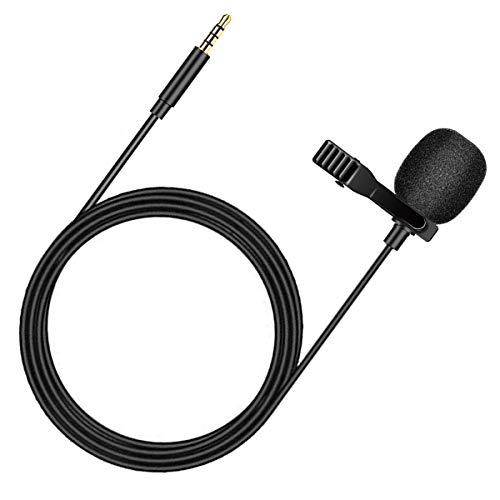 RBNANA Micrófono Lavalier Mini Omnidirectional Condensador Mic, Micrófono de clip para Android, IPhone, PC, portátil, cámara, para videoconferencia, entrevista, podcasts Cover