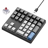Kisnt Mechanical Number Pad,Hot Swappable Numpad with Gateron Switches,34 Keys Wired USB Keypad White Backlit Numeric Keypad with PBT Keycaps for Laptop PC Compact Keyboards(Red Switch)