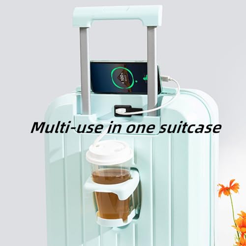 Luggage USB Charging Port Carry on Luggage Spinner Hardshell Lightweight Suitcase with Wheels Cupholder Hook Women Men Business Trip Travel School (1, Yellow, 24-Inch)3