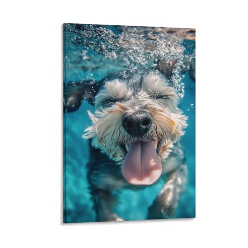 Impression sur toile Schnauzer pour salon moderne et bureau cosy