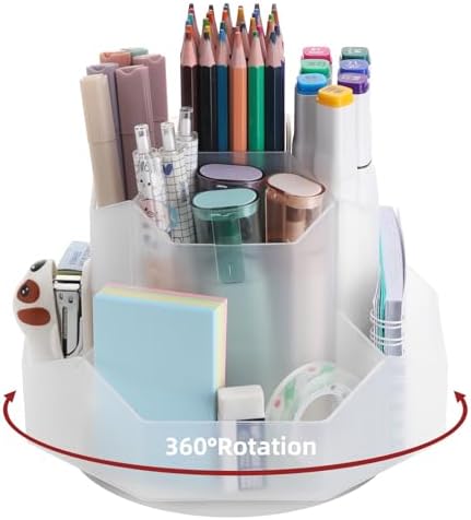Desk Pencil Pen Holder, 9 Slots 360°Degree