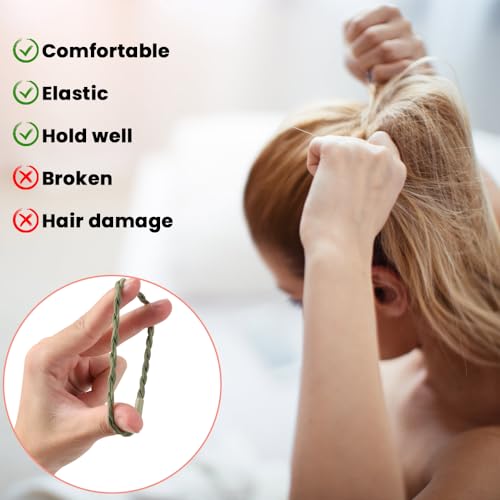 DIYDEC 32PCS Boho Hair Bracelets for Women Elastic Bracelets Hair Ties No Damage Hair Bands for Girls Thick Thin Long Curly Hair Accessories(B Style)