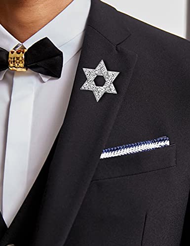 Image of Sparkle Crystal Star of David Brooch Pin Rhinestone Star Bouquet Brooch Pin Lapel Pins Spiritual Brooch Badge