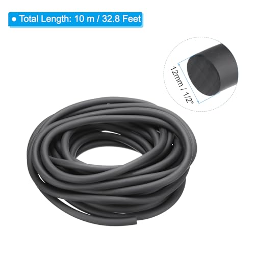 Image of PATIKIL 1 /2 Inch x 32.8 Feet Backer Rod, Hard Solid Nitrile Rubber Rope Caulk Crack Gaps Joint Filler Weather Stripping for Home Construction, Industrial Equipment Gasket DIY,Black