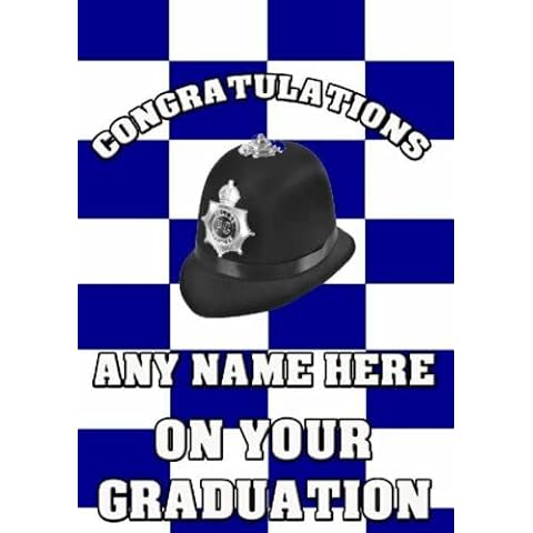 Hand Creations Male man Police Officer Graduation Passing Out greeting Card sg5 Personalised, multi,a5 Cover
