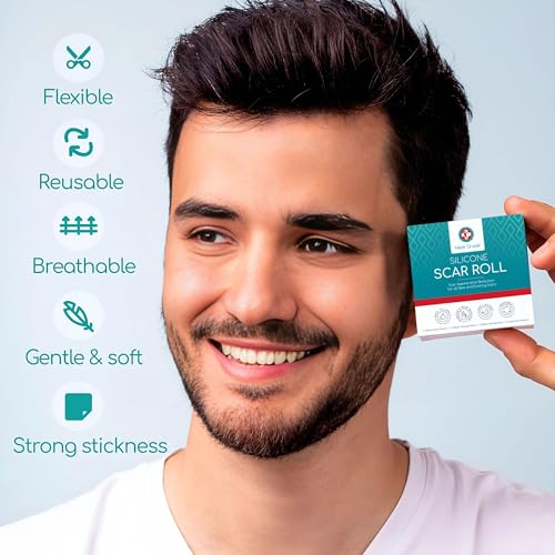 Image of Medi Grade Lerfot Silicone Scar Sheets - 1.6X60 inch For Softening And Flattening Scars, Acne, C-Section, Painless Removal, Reusable, Washable