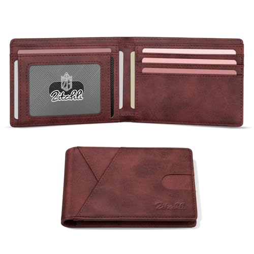 Zitahli Bifold Wallets for Men - Slim RFID Leather Credit Card Holder for 6-11 Cards, Minimalist Thin Wallet with ID Window & Cash Slot,Front Pockt Carteras Para Hombres, Birthday Gifts for Men