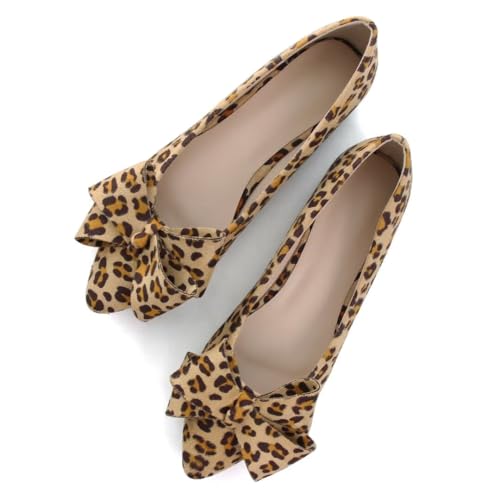 Image of TN TANGNEST Flats Shoes Women Comfort Casual Loafers | Classic Pointed Toe Bowknot Flats Cute Slip On Flats, Wear to Work Travel Walk