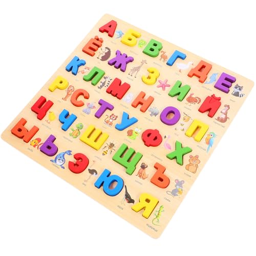 Juguete educativo de madera con el alfabeto ruso para jugar y aprender en casa y guardería
