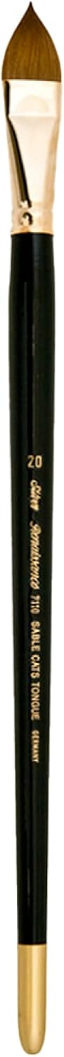 Silver Brush 7110-20 Renaissance Pure Red Sable Long Handle Premium Quality Brush, Cats Tongue, Size 20