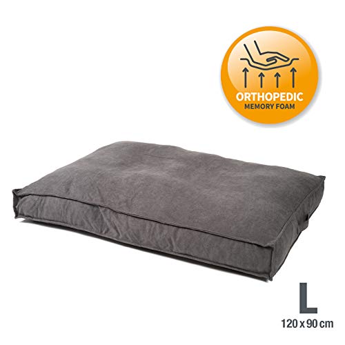 JAMAXX Premium Hundekissen Orthopädisch Weich Memory Foam, Waschbar, Nässeschutz Wasserabweisend - Dicke Füllung Visco Elastisch, Flauschig Samtartiger Stoff, Hundebett PDB1001