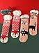 Livwellia 2 Pairs Warm Socks Cat Fox Pattern Soft Imitation Lambswool Thicken Warm Anti-Slip Floor Snow Sleep-33-Eu39-42